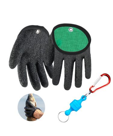 Limeow 1 pair of fishing gloves predatory fish stab-resistant bite-proof waterproof fishing glove with 1 piece of magnetic closure anti-cut slipproof glove for safe handling of pike catfish - Buy Online on GoSupps.com