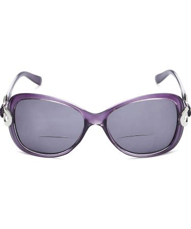 Delia Bifocal Reading Sunglasses for Women - Retro Square Style - Purple +2.00 | Readers.com - Buy Online on GoSupps.com