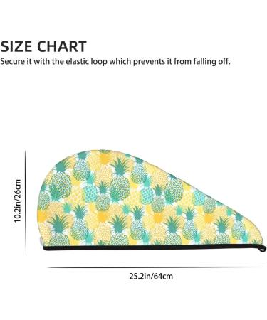 Quick-Dry Hair Towel Wrap with Button - Pineapple Pattern Hair Drying Turban for Effortless Hair Care - Buy Online on GoSupps.com