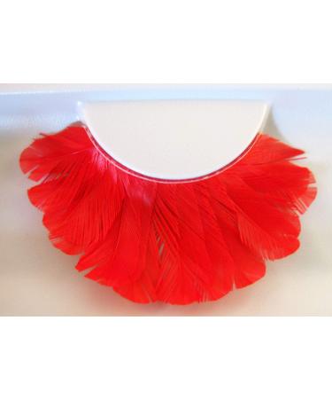 Eulenspiegel Red Feather Artificial Eyelashes with Glue | Perfect for Carnival & Theme Parties - Buy Online on GoSupps.com