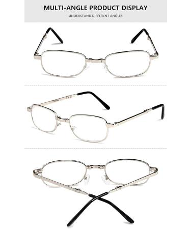 Shop Lanomi Mini Foldable Reading Glasses for Men & Women - Stylish Metal Design 1.0 to 4.0 Diopters Case Included | 1er/2er/4 Pack Available - Buy Online on GoSupps.com