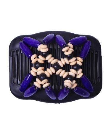 Peigne cheveux magique en bois avec perles ovales - Extensible - Pour femme et fille - Tendance et pratique
