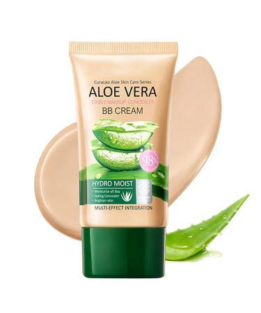MEITREND Tinted BB day cream with aloe vera moisturizing and waterproof foundation breathable and lightweight concealer with full coverage natural color