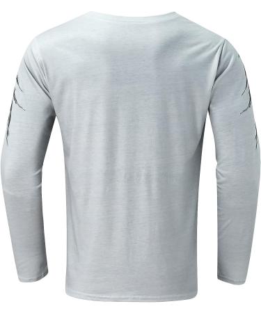ZDDO Men's Soldier Long Sleeve Jesus Cross Print T-Shirt - Gray, X-Large - Buy Online on GoSupps.com