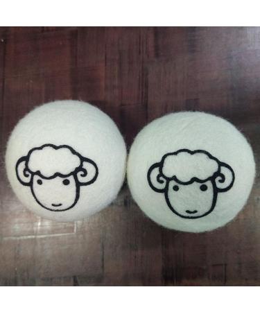 White Drying Balls - Eco-Friendly Wool Dryer Balls for Static Reduction & Anti-Entanglement - Household Laundry Supplies (2 pcs No Pattern - Buy Online on GoSupps.com