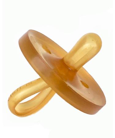 Symmetrical - Shorter Nipple Less Gagging - Small Newborn - Natural Rubber Pacifier - BPA-Free - Soft - Handcrafted in Italy