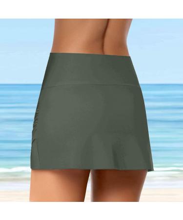 Women's High Waist Bathing Shorts & Swimming Skirt | Summer Bikini Bottoms for Water Sports - Gray - Buy Online on GoSupps.com