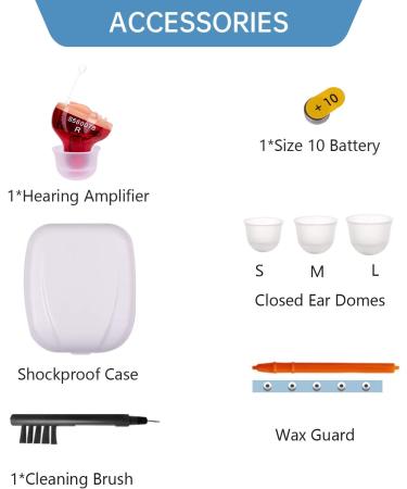 Hearing Amplifier for Seniors Adults - Noise-Cancelling, Invisible Sound Enhancer, As Seen On TV - Includes Cleaning Tools (RED) - Buy Online on GoSupps.com