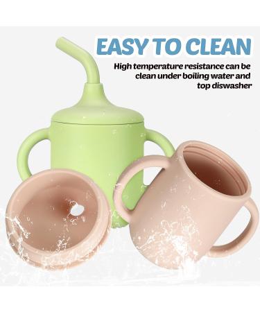 Eaasty 6oz Baby Silicone Sippy Cup Set - Spill Proof Toddler Training Cup with Straw Lid - BPA-Free Infant Straw Cup - Buy Online on GoSupps.com