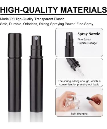 Buy Benecreate 80 PCS Mini Black Spray Bottles - 3ml Travel Perfume Bottles with Pipettes Funnel & Pump | International Shipping Available - Buy Online on GoSupps.com