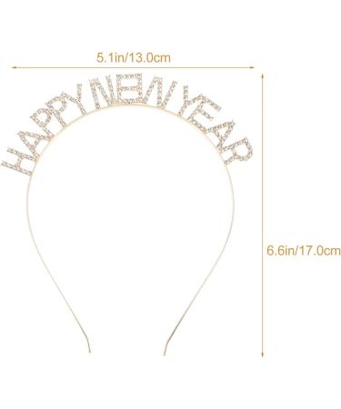 minkissy HAPPY NEW YEAR Headband 2024 rhinestone Headpieces NYE Headwear Christmas Holiday Party Hair Accessory for Women Golden - Buy Online on GoSupps.com