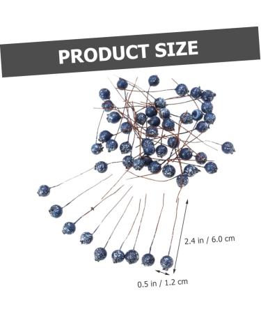 HOMSFOU 500 Pcs Simulation Blueberry Decoration Christmas Artificial Blueberries Fake Berry with Stem Mini Fake Berries Ornament Foam Wreath Christmas Tree Decorations Manual Small Fruit - Buy Online on GoSupps.com