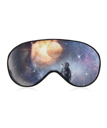 Space Hole Astronaut Sleep Mask Eye Cover for Sleeping Blindfold with Adjustable Strap Blocks Light Night Travel Nap for Men Women