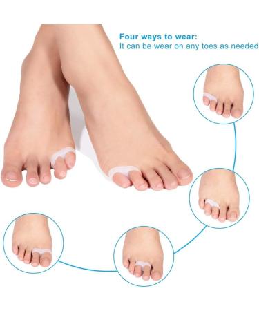 Toe Smooth Spacers for Pain Relief - 8-Part Gel Toe Spread Set Soft & Safe Washable & Reusable Ergonomic Design for Bunion Relief - Buy Online on GoSupps.com