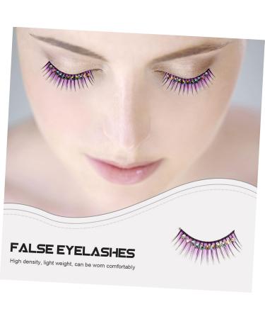 Angoily 30 Pairs Diamond False Eyelashes Eyelash Kit Eyelashes Kit Eyeliner Sticker Reusable Lashes Fake Lashes Party Cosplay Lashes Clothing Chemical Fiber Hard Stem Fluffy Miss Purple - Buy Online on GoSupps.com