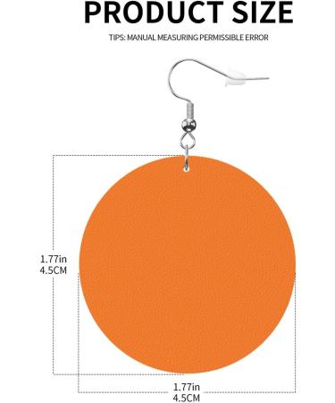 Buy Scottish Printed Leather Earrings - Lightweight Round Dangle Design for Women - Unique Gift in Burnt Orange - Buy Online on GoSupps.com