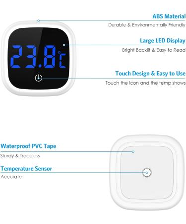 Brifit Mini Digital Aquarium Thermometer 2 Pieces - Precision LED Touch Screen for Freshwater & Marine Aquariums - Buy Online on GoSupps.com