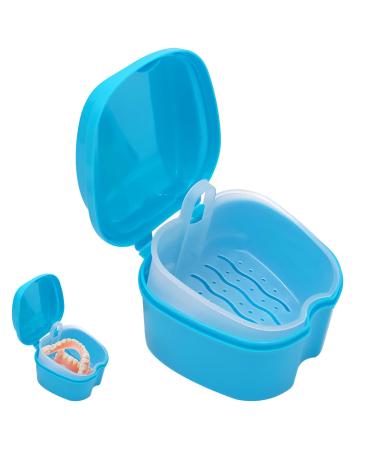Dental prosthesis box prosthesis box leakproof prosthesis box prosthesis cup box denture box with sieve sustainable soakable dentum dinner bite can for incorrect teeth storage cleaning