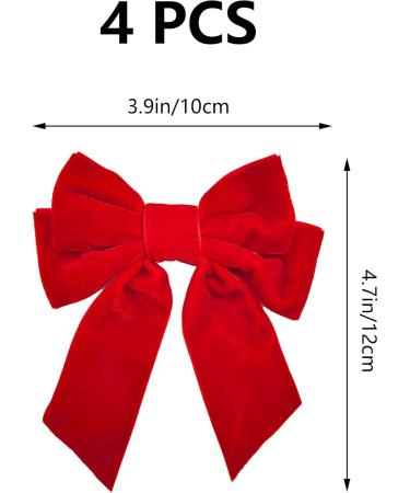 Niuhong 4 Pieces Large Bow Hair Clips Fabric Hair Bow Women Hair Clips Ponytail Holder Girls Bow Tie Hair Bows Clips Hair Bow Headband Velvet Bow Hair Clips Hair Band Red - Buy Online on GoSupps.com