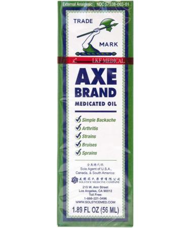 Axe Brand Medicated Oil (Muscle Joint and Backache Pain Relief) (1.89 fl oz) (6 Bottles) (Solstice) - Buy Online on GoSupps.com