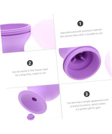 Housoutil Silicone Ice Cube Tray & Face Roller - Skin Care Tool for Facial Massage - Purple 9.5x7.2cm - International Shipping Available - Buy Online on GoSupps.com