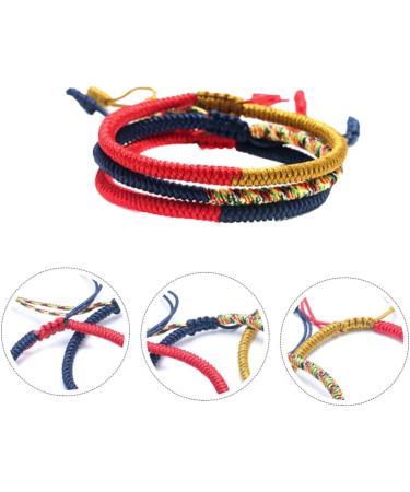 Amosfun 3Pcs bohemia to weave colored rope decorate bracelet Gift jade thread folk-custom Miss nationality Year of birth literature and art friendship Diamond Knot rope manual - Buy Online on GoSupps.com