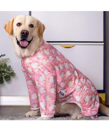 Breathable Mesh Dog Jumpsuit for Large Dogs | Anti-Licking Surgery Recovery Suit | Prevent Shedding Hair | Pink Sheep Design | Size #38 (99.2-126.76 lb) - Buy Online on GoSupps.com