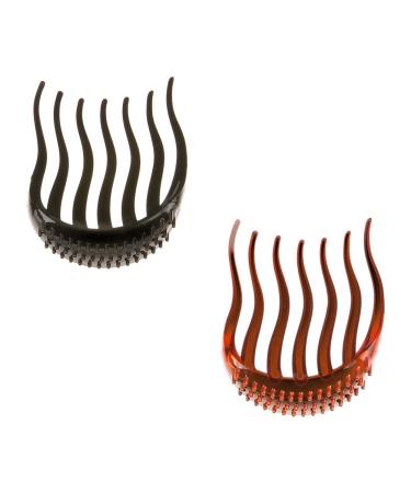 2-Pack Hair Styling Accessories - Bump It Up Combs & Donut Pads for Women & Girls (Black & Coffee) - Perfect Braid & Ponytail Maker - Buy Online on GoSupps.com