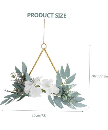 COOLHIYA Greenery Garland Wrought Iron gate Hanging Wreath Flowers Decoration Artificial Flower Garland Nordic Decor Door White 20x20cm - Buy Online on GoSupps.com