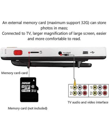 Portable Digital Magnifier Magnification Electronic Low Vision Aids Video Digital Magnifier for Easy Writing for Low Vision Person and Seniors White Chaser of Light - Buy Online on GoSupps.com