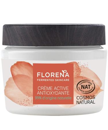 FLORENA Active Antioxidant Cream with Purslane Flower and fermented Lactobacillus (1 x 50 ml), facial care for all skin types, moisturizing cream rich in Omega 6 and 9