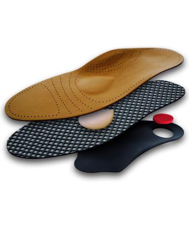 Tacco Deluxe Orthotic Shoe Insoles Inserts - Premium Leather Footbed for Flat Feet, Plantar Fasciitis, Arch Pain - Size 44 EUR / M11 - Buy Online on GoSupps.com
