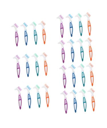 Minkissy 28 STK toothbrush Device cleaning agent Household cleaning brushes for the household denture denture prosthesis cleaning brush tools soft fur care brush nylon bristles
