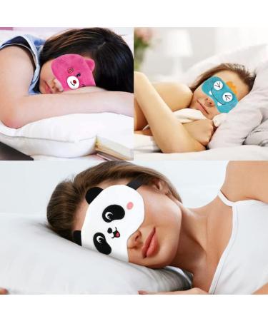 Cute Pink Bear Plush Sleep Mask for Kids, Teens & Women - Soft, Lightweight Eye Cover for Travel, Naps & Sleeping - Buy Online on GoSupps.com