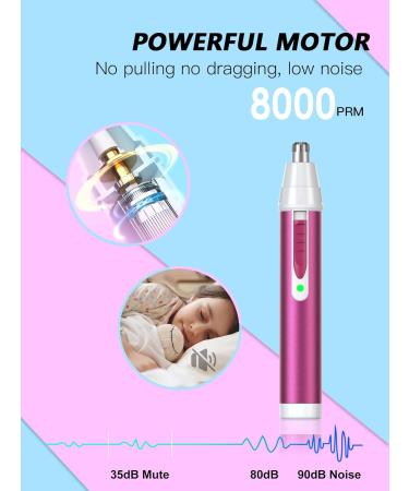 TXWDFHL 2-in-1 Ear & Nose Hair Trimmer for Women & Men - 2024 Rechargeable Painless Eyebrow & Facial Hair Trimmer with Dual-Edge Blades Powerful Motor Low Noise - Magenta - Buy Online on GoSupps.com