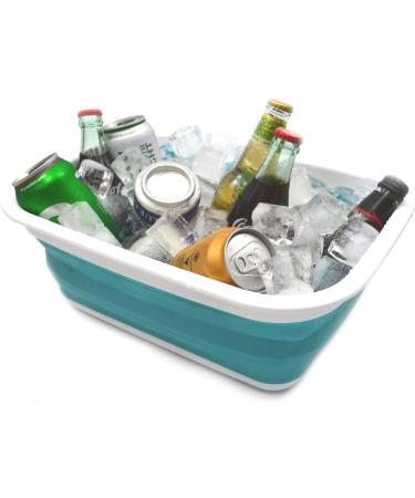 SAMMART 9.2L Collapsible Tub - Portable Outdoor Picnic Basket/Crater - Foldable Shopping Bag - Space Saving Storage Container (Bright Blue) - Buy Online on GoSupps.com