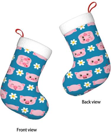 Floral Pattern Velvet Christmas Socks - Cute Pig Design for New Year | One Size International Shipping - Buy Online on GoSupps.com