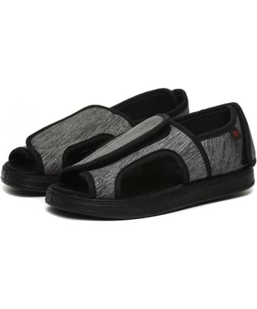 Adjustable Closure Diabetic Shoes for Swollen Feet - Easy On/Off Elderly Slippers (Size 5, Gris) - Buy Online on GoSupps.com
