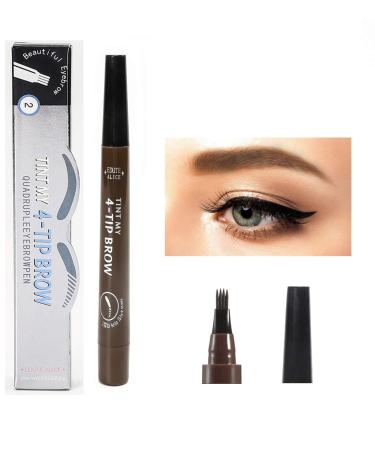 2 pieces of eyebrow pencil - waterproof microclade -eye brow pin with a microgabel head create natural three -dimensional eyebrows in a simple manner