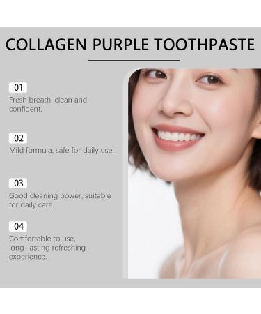 Collagen Purple Toothpaste Strengthens Enamel (Builds A Protective Layer) Resists Acid Erosion Repairs Enamel(5pcs) - Buy Online on GoSupps.com