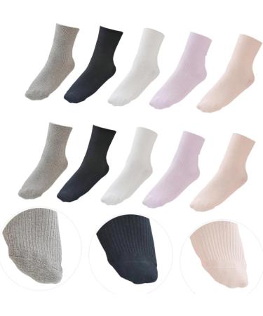 Buy 5 Pairs Cotton Care Socks for Elderly - Comfortable & Non-Binding Knit Socks for Men & Women | Perfect Maternity & Everyday Wear - Buy Online on GoSupps.com