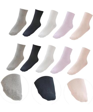 GLEAVI 5 Pairs Diabetic Care & Maternity Socks - Extra Wide, Elastic, Non-Binding Crew Socks for Swollen Feet Women - Combed Cotton, Nursing & Sports Stack Socks - Buy Online on GoSupps.com