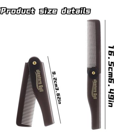 2Pcs Folding Comb Set for Men - Compact Grey Plastic Hair and Beard Grooming Combs - Buy Online on GoSupps.com