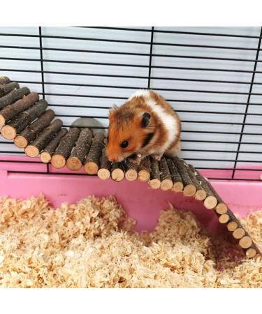 Natural Wooden Hamster Climbing Bridge - Eco-Friendly Pet Ladder with Wing Screws & Washers | Perfect Chew Toy for Small Pets - Buy Online on GoSupps.com