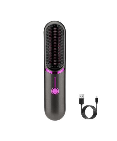 Cordless Hair Straightener Ceramic Hair Straightener Brushe Ionic Hair Straightening Brush Rechargeable Hairs Straightening Comb for Women Travel for Thin Hairs Styling