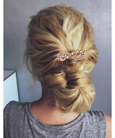 Aneneiceera Vintage Crystal Hair Clip Gold Rhinestone Hair Barrette Sparkle Cz Head Clip Crystal Wedding Headpieces Bridal Hair Accessories for Women and Girls - Buy Online on GoSupps.com
