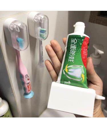 2pcs - Toothpaste Tube Roller Squeezers ABS Plastic Toothpaste Tube Wringer Seat Holder Stand Eco-Friendly Manual Toothpaste Squeeze Dispenser for Bathroom Accessories (White) - Buy Online on GoSupps.com