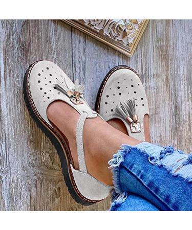 Creev sandals tormented round toe sandals shoes casual flat shoes with chunky heel women T-jet sandals wedge shoes high heel leisure sandals gray 43 (red 42 EU) gray 41 EU