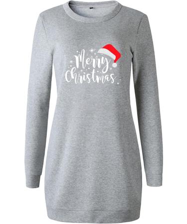 Women's Christmas Costume Cartoon Elk Sweatshirt Dress - Cute Mini Pullover Dress for Holiday Fashion - Buy Online on GoSupps.com