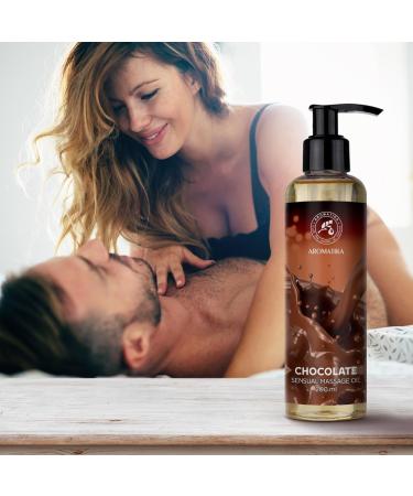 Sensual Chocolate Massage Oil 200ml | Edible & Kissable Body Oil with Almond & Grape Seed | Perfect for Couples & Relaxation - Buy Online on GoSupps.com